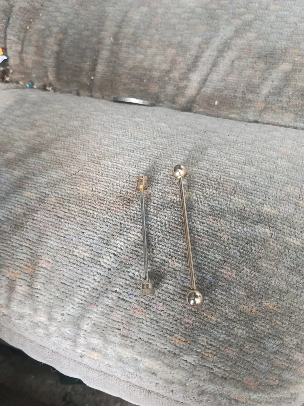 Silver Barbell Collar Pins